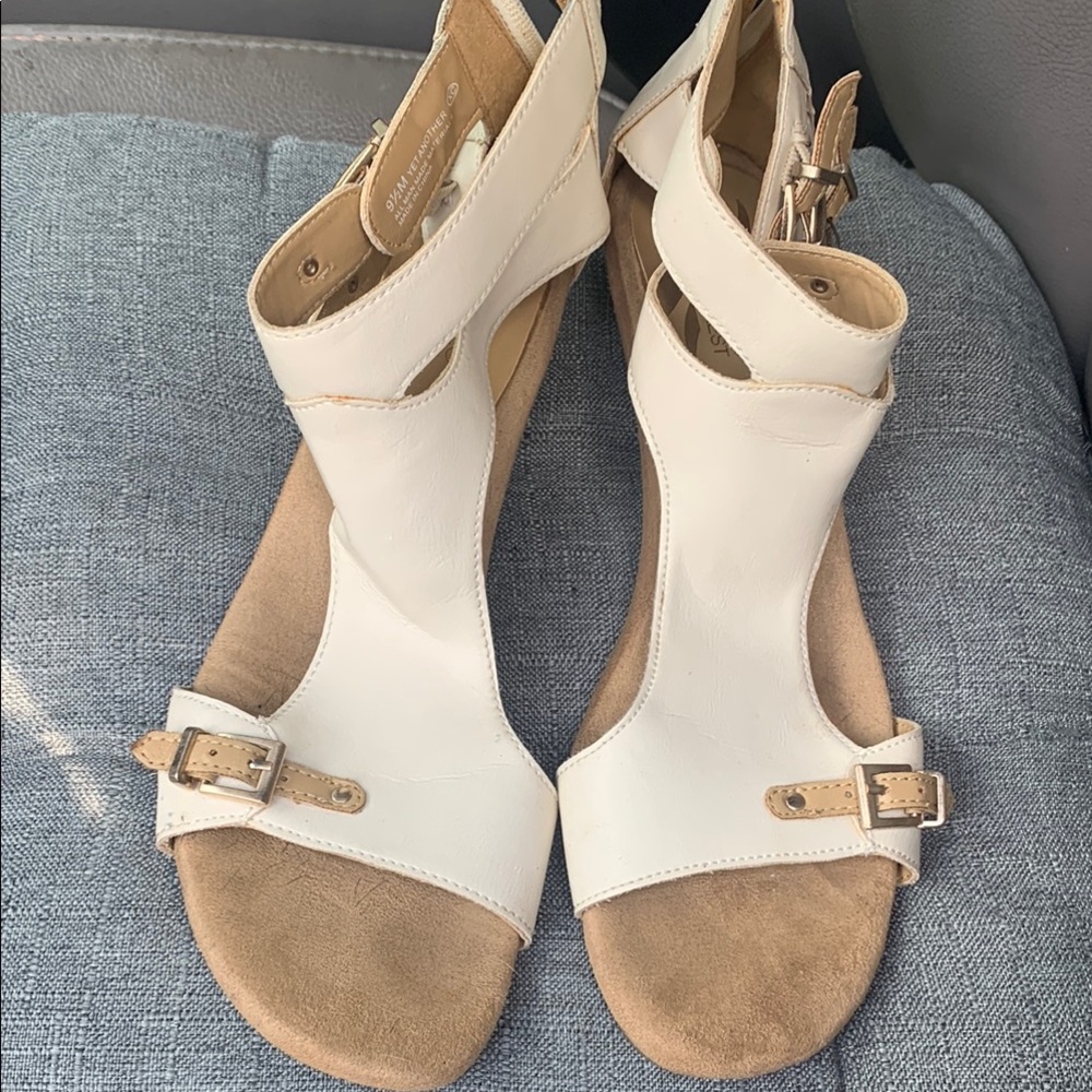 Cream Sandals with Buckle Detail